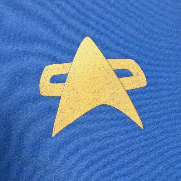 Vintage Star Trek Comm Badge Logo Sweatshirt Blue Unisex Crewneck Kirk Spock - Picture 3 of 8